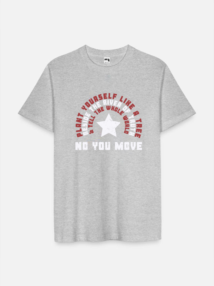 Men's Casual Marvel No You Move Printed Round Neck Short Sleeve T-Shirt
