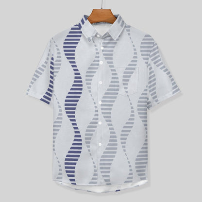Men's Hawaiian Print Lapel Shirt 2304103941