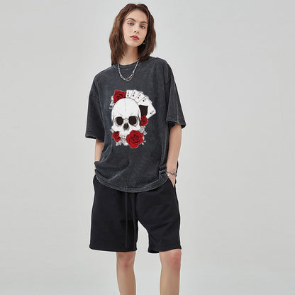 Unisex Vintage Solid Wash T-Shirts 2305104036
