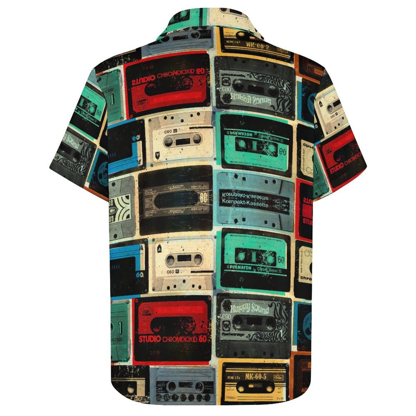 Men's Hawaiian Tape Print Vacation Shirt 2306101929