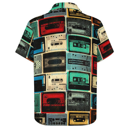 Men's Hawaiian Tape Print Vacation Shirt 2306101929