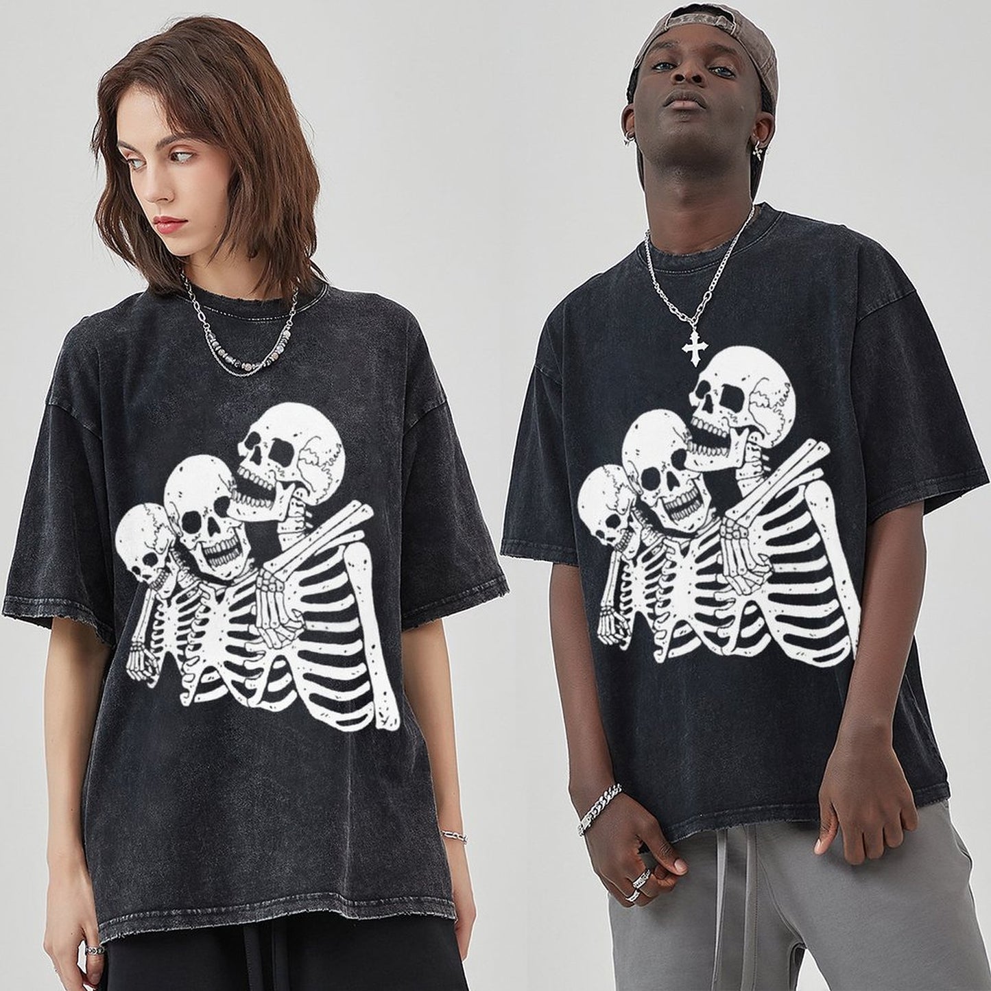 Unisex Vintage Solid Wash T-Shirts 2305101595