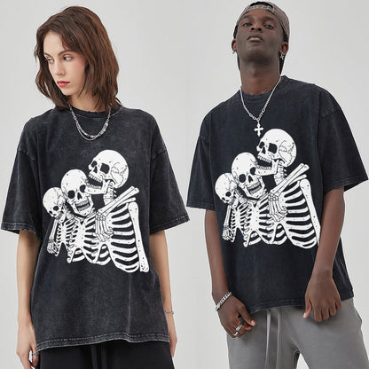 Unisex Vintage Solid Wash T-Shirts 2305101595