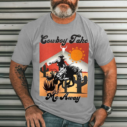 Cowboy Jake Me Away Men's Casual Printed T-Shirt