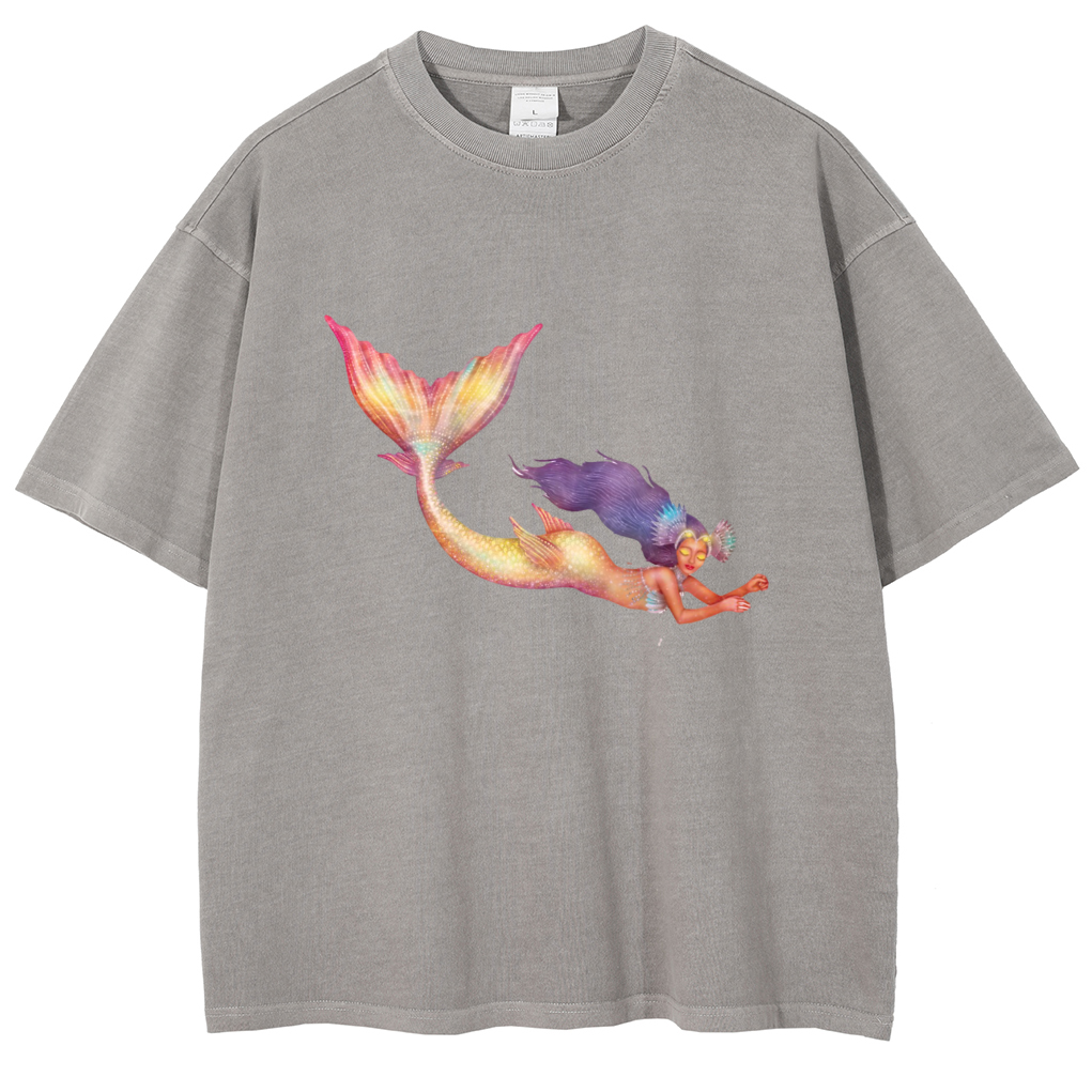 Mens Cotton Wash Solid T-Shirts Oversized Unisex Short Sleeve Streetwear Rap Hip Hop Basic Tee Tops