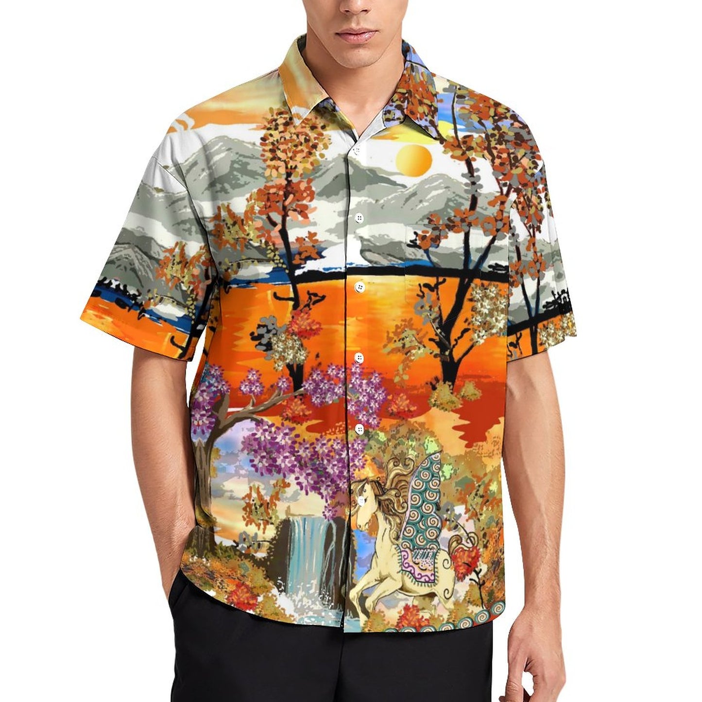 Men's Hawaiian Casual Short Sleeve Shirt 2306105724