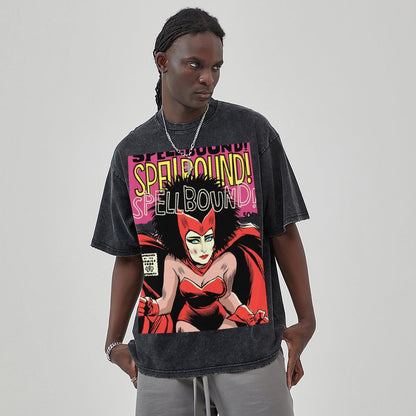 Unisex Vintage Solid Wash Denim T-Shirts