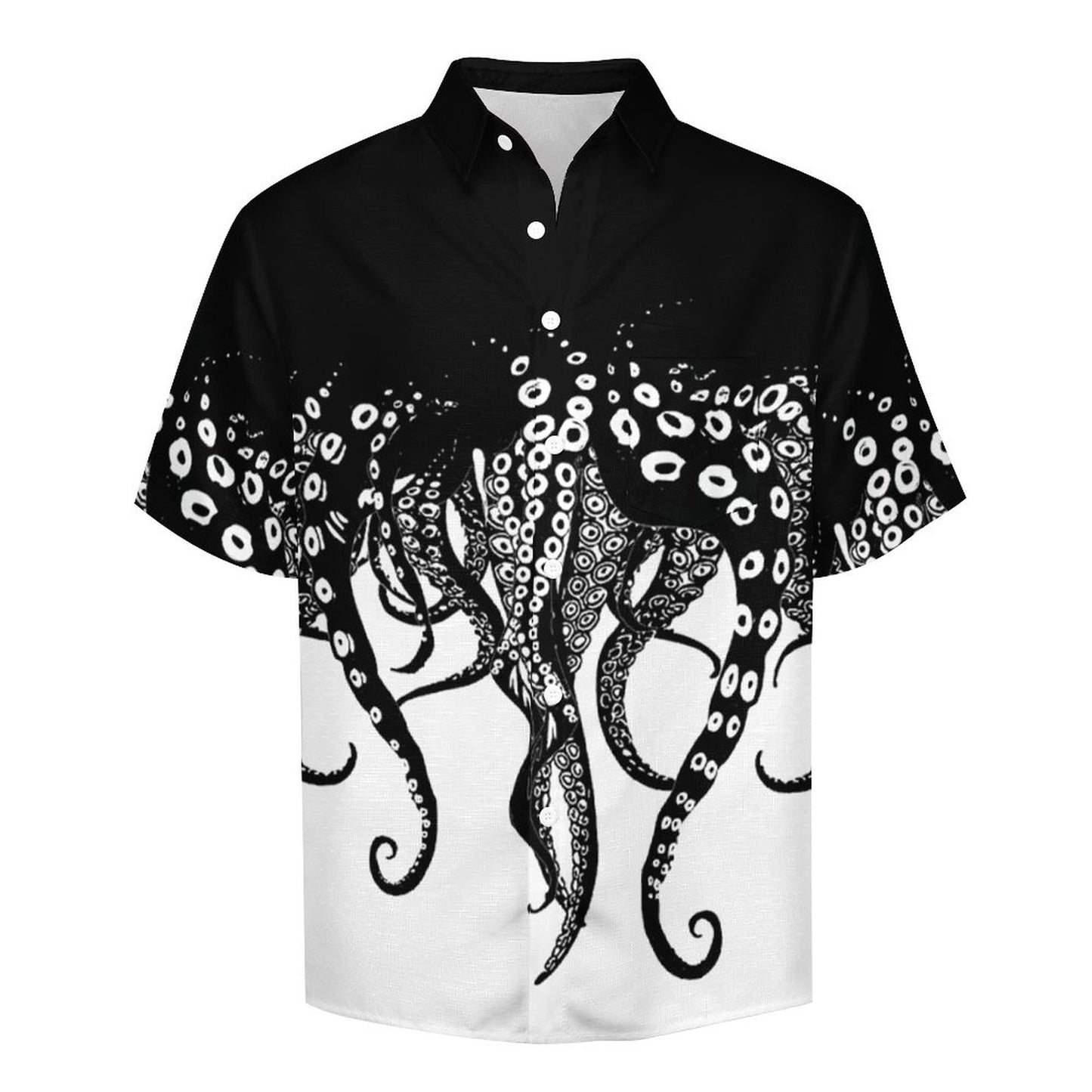 Men's Octopus Painted Print Vacation Hawaiian Shirt2305106286