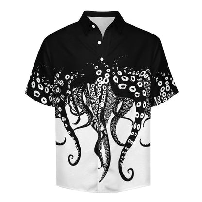 Men's Octopus Painted Print Vacation Hawaiian Shirt2305106286