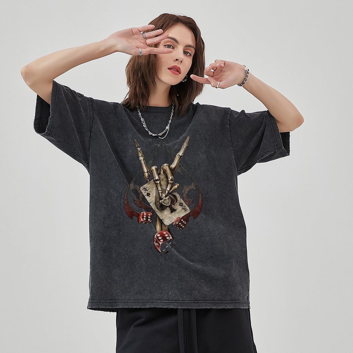 Unisex Vintage Solid Wash T-Shirts 2305103946