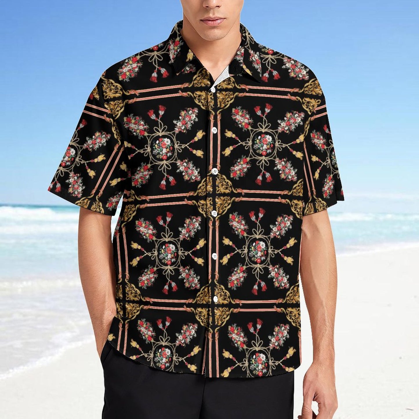 Men's Fashion Casual Printed Short Sleeve Shirts 2306100017
