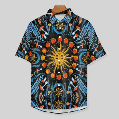 Men's Vintage Sun Print Vacation Hawaiian Shirt 2306104042