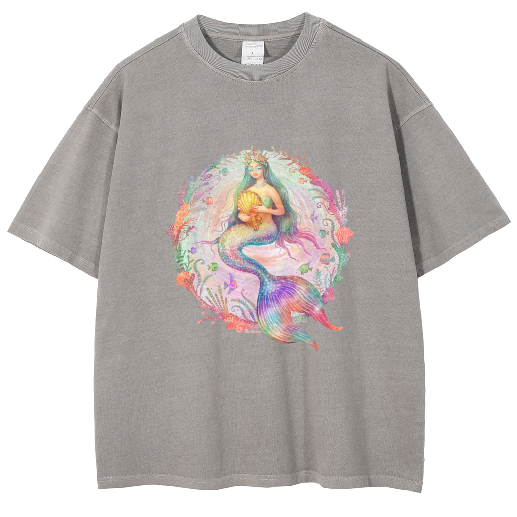 Mens Cotton Wash Solid T-Shirts Oversized Unisex Short Sleeve Streetwear Rap Hip Hop Basic Tee Tops