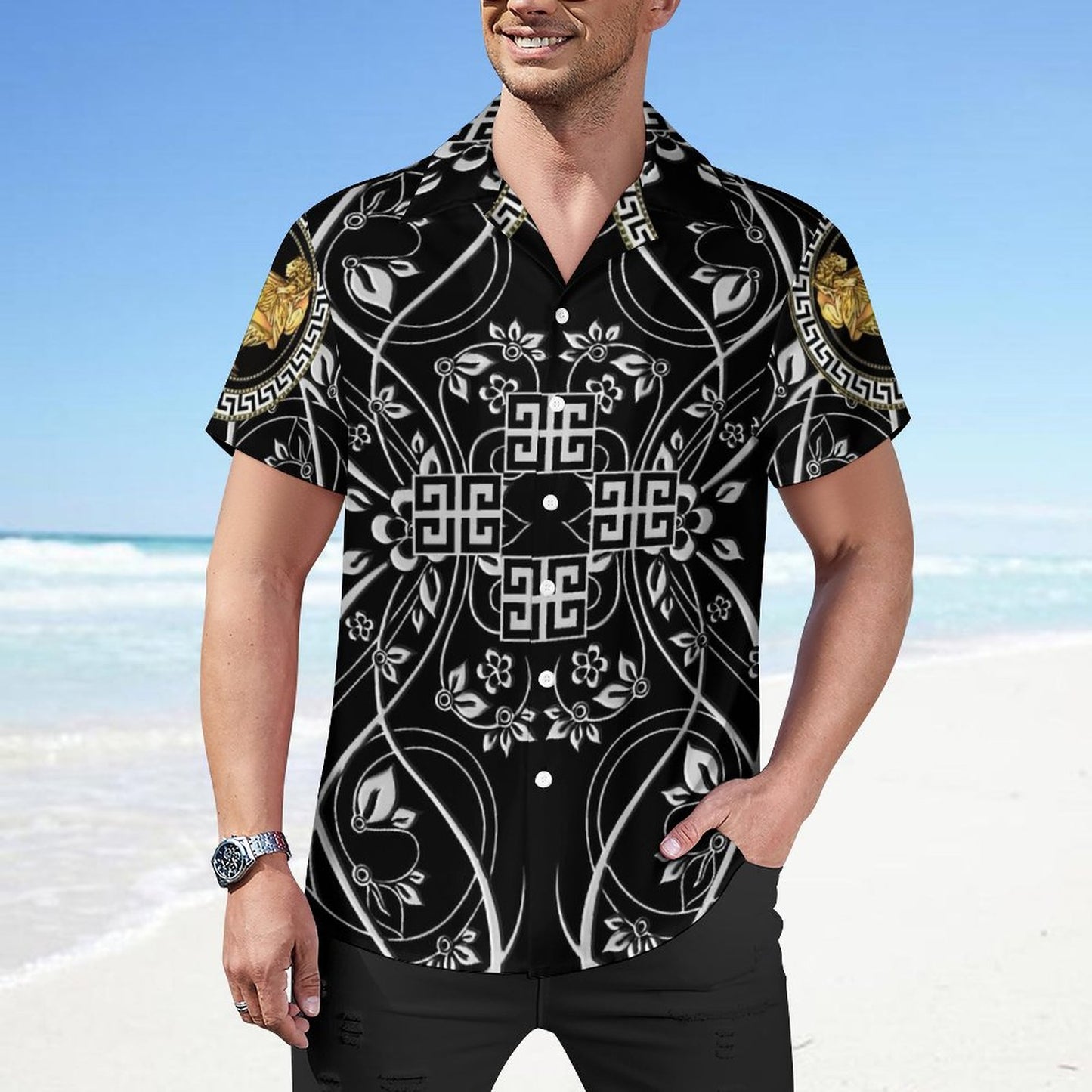 Men Hawaiian Casual Short Sleeve Shirt 2306100032