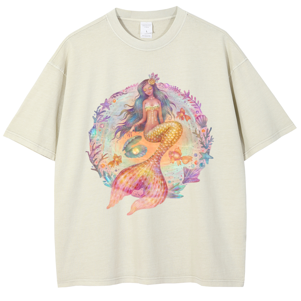 Mens Cotton Wash Solid T-Shirts Oversized Unisex Short Sleeve Streetwear Rap Hip Hop Basic Tee Tops