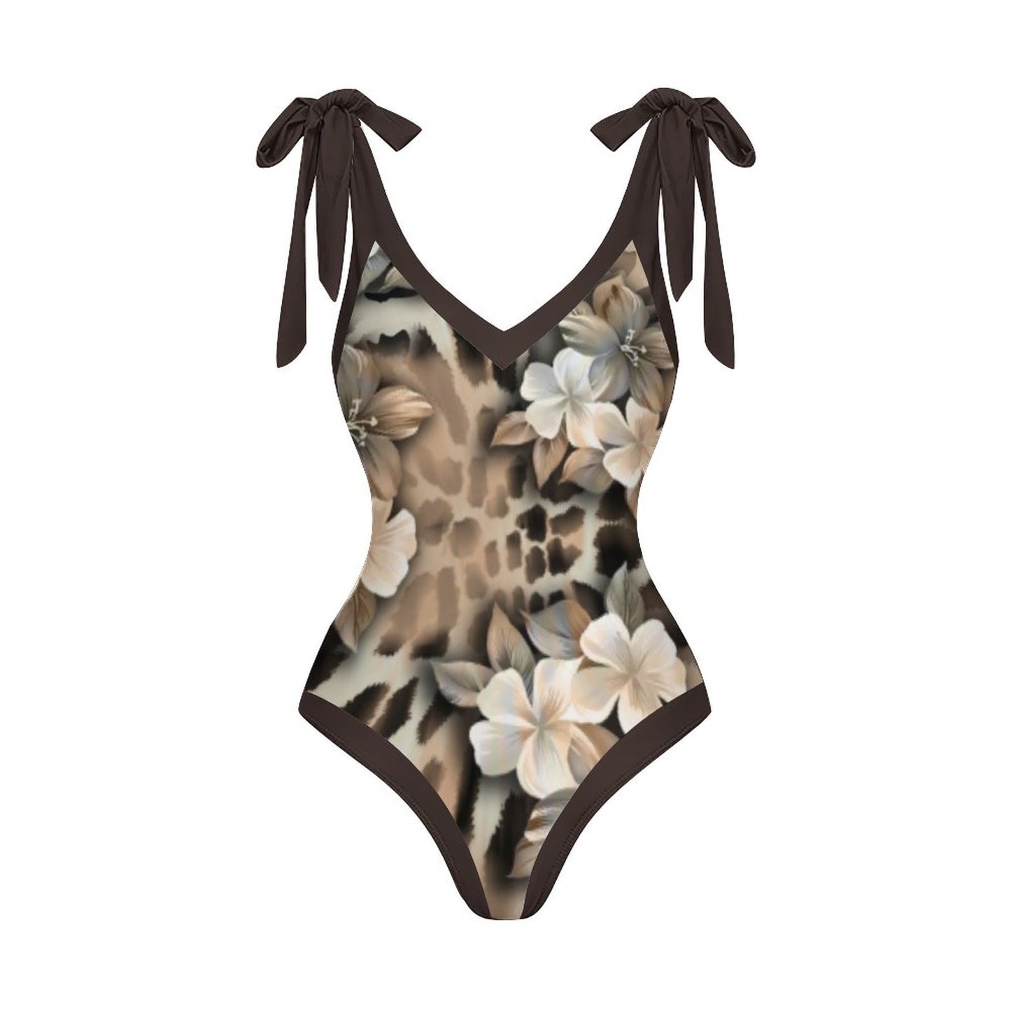 Casual Printed One-Piece Swimsuit And Cover Up 2305102416