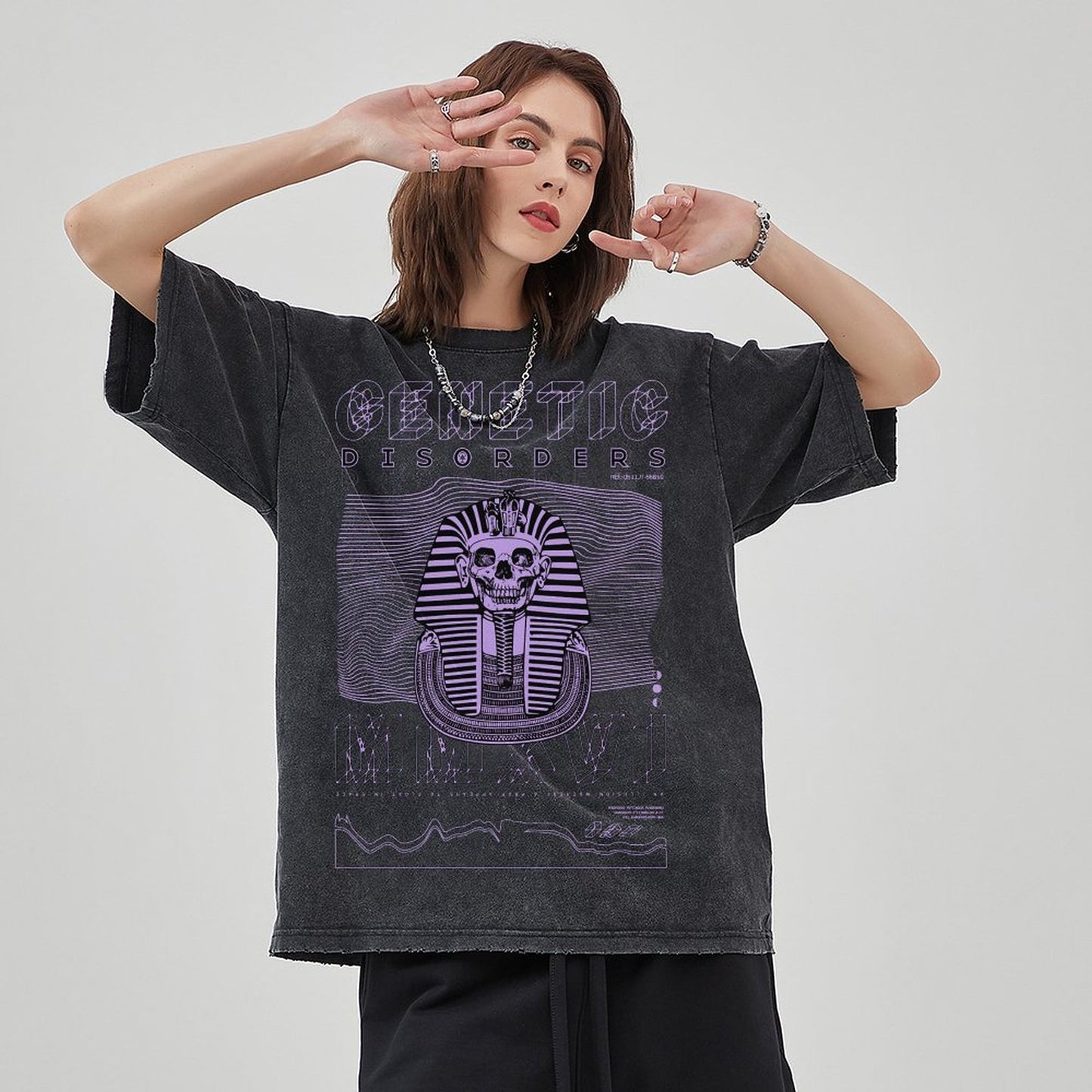 Unisex Vintage Solid Wash T-Shirts 2305101598