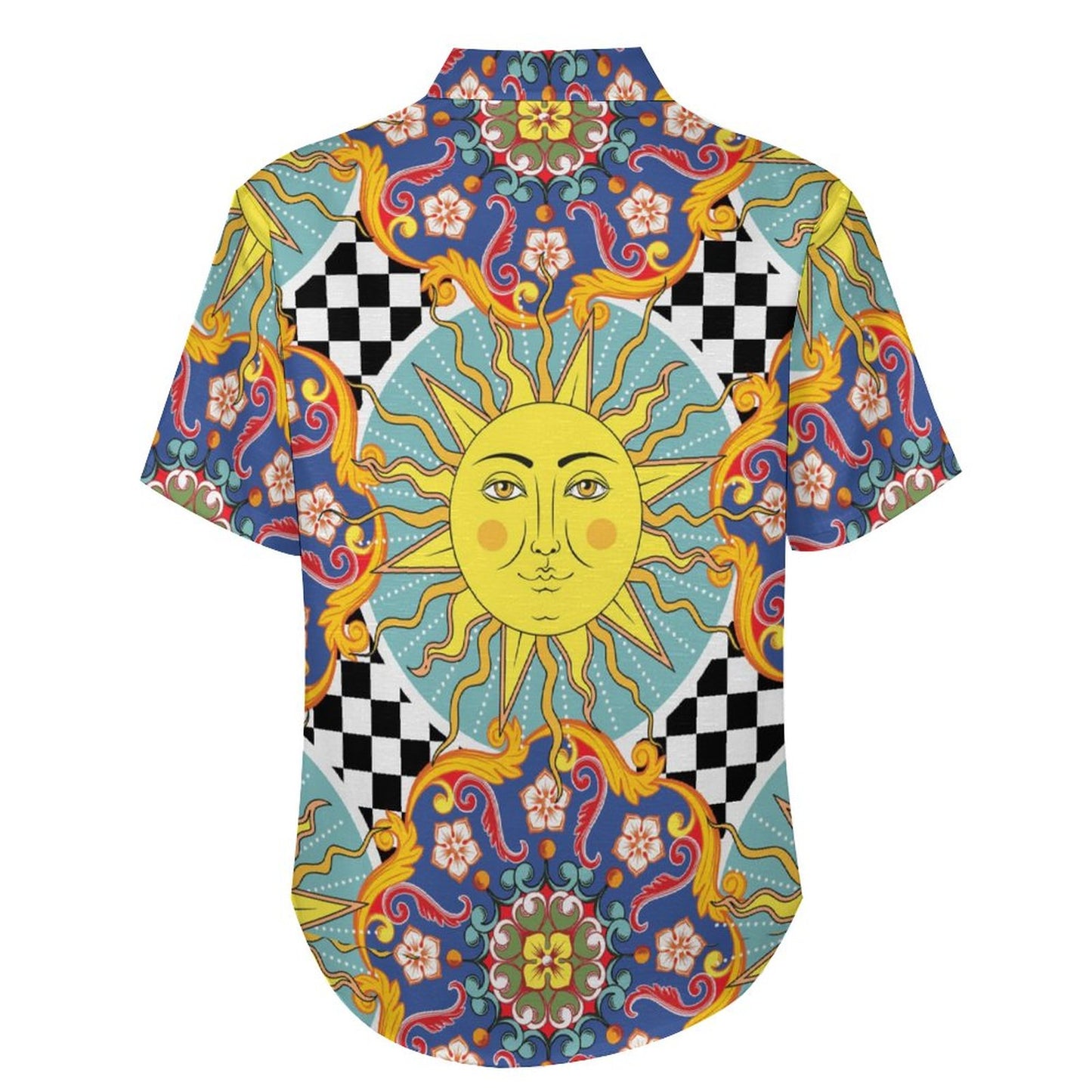 Men's Vintage Sun Print Vacation Hawaiian Shirt 2306104041