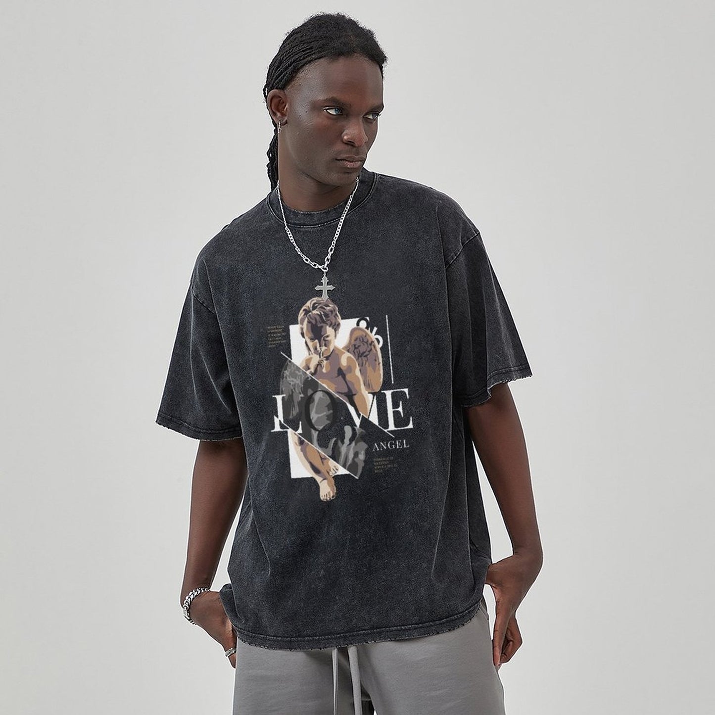 Unisex Vintage Solid Wash T-Shirts 2305102630