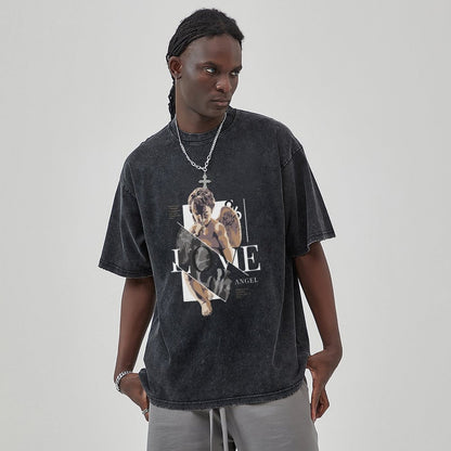 Unisex Vintage Solid Wash T-Shirts 2305102630