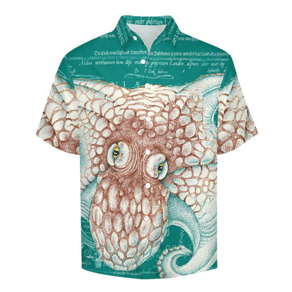 Men's Octopus Painted Art Print Vacation Hawaiian Shirt 2305106292