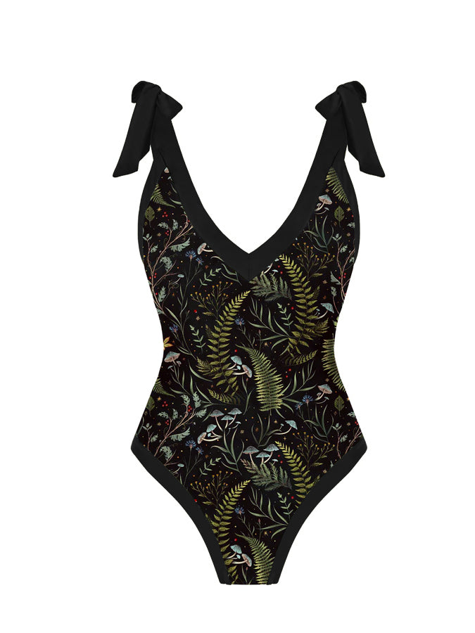 Garden Forest Printed One Piece And Skirt