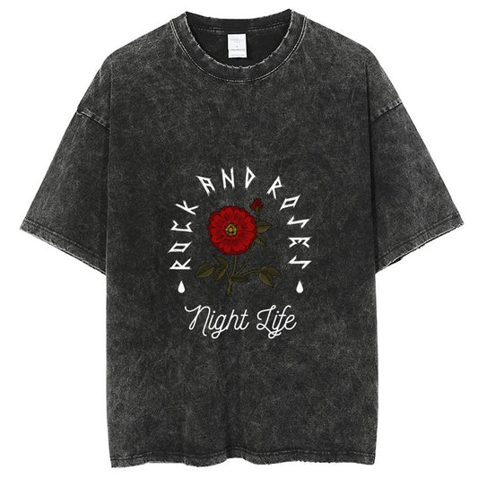 Unisex Vintage Solid Wash T-Shirts 2305102641