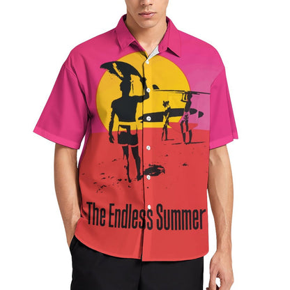 Men's The Endless Summer Print Casual Short Sleeve Shirt 2306102515