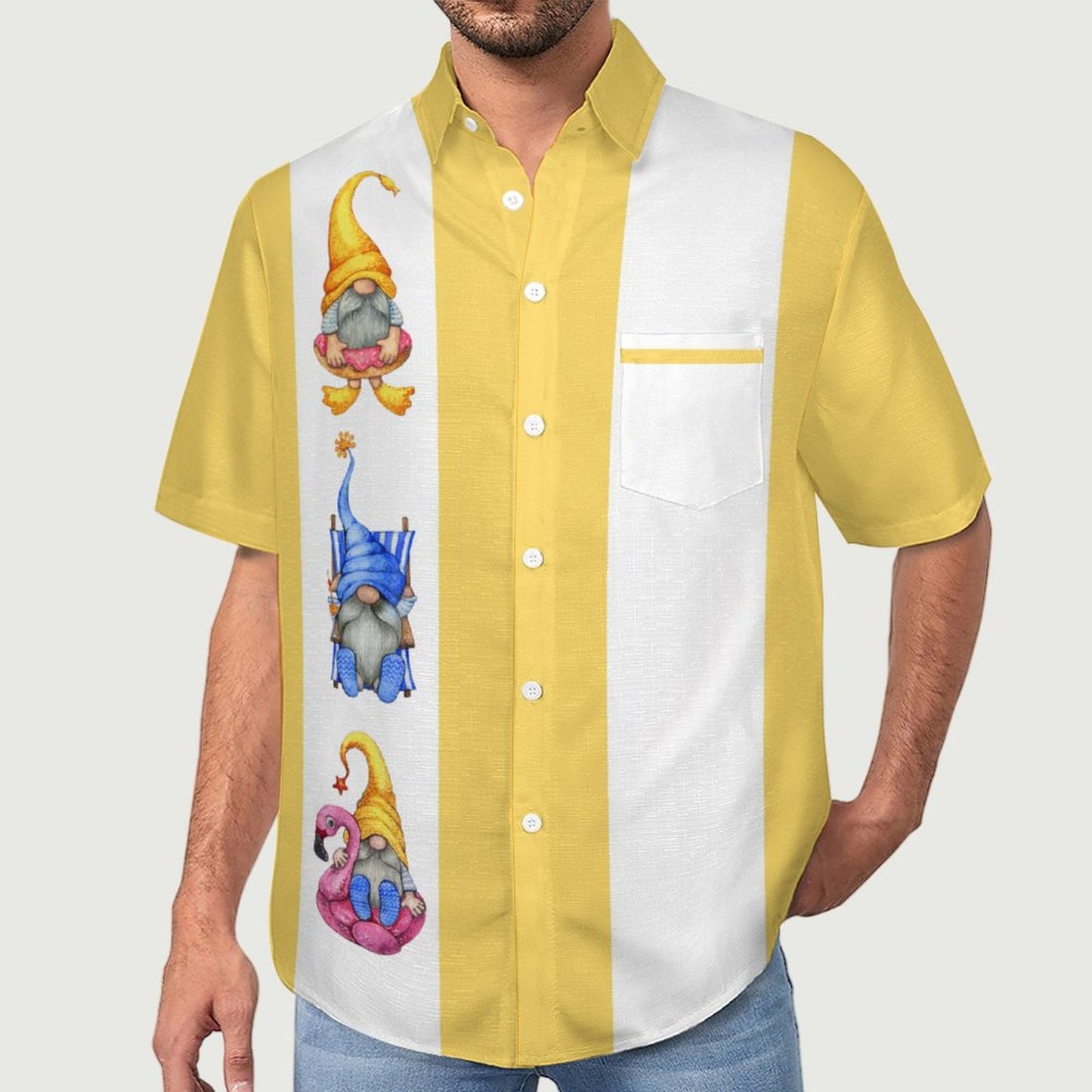 Cocktail Gnomes Cropped Resort Hawaiian Shirt 2305106647