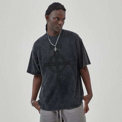 Unisex Vintage Solid Wash T-Shirts 2305102855