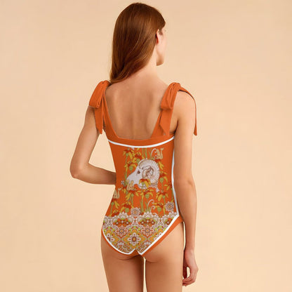 Fashion Printed One Piece Swimsuit And Cover Up 2305105587