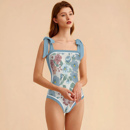 Fashion Printed One Piece Swimsuit And Cover Up 2305104414