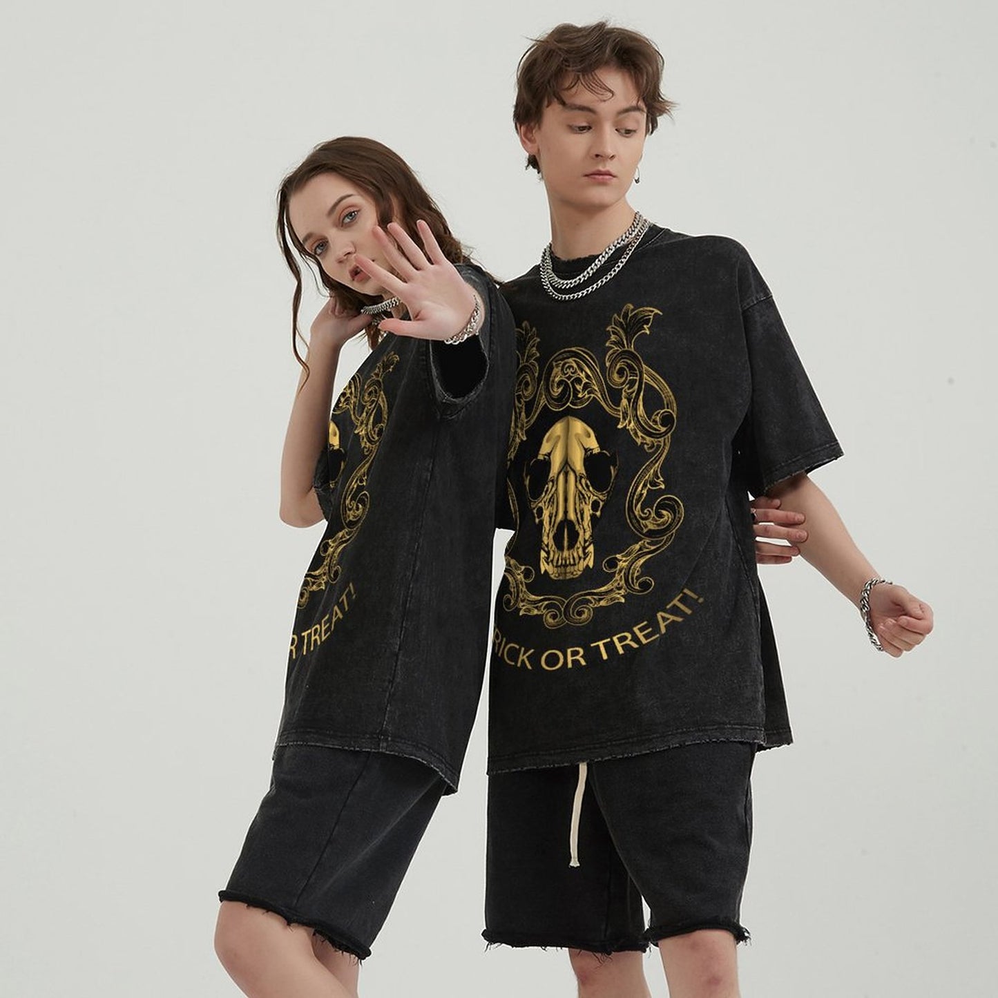 Unisex Vintage Solid Wash T-Shirts 2305101599