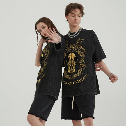 Unisex Vintage Solid Wash T-Shirts 2305101599