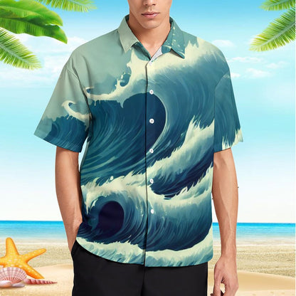 Men's Hawaiian Print Resort Shirt 2305101776