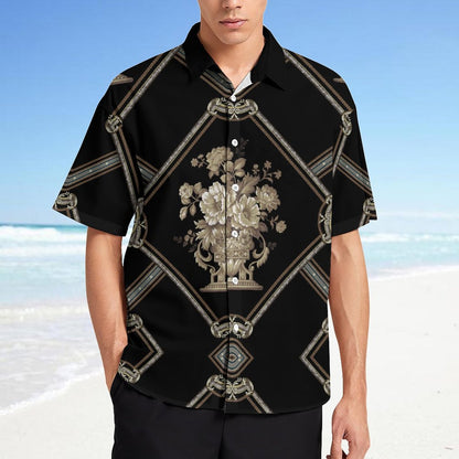 Men's Fashion Casual Printed Short Sleeve Shirts 2306101353