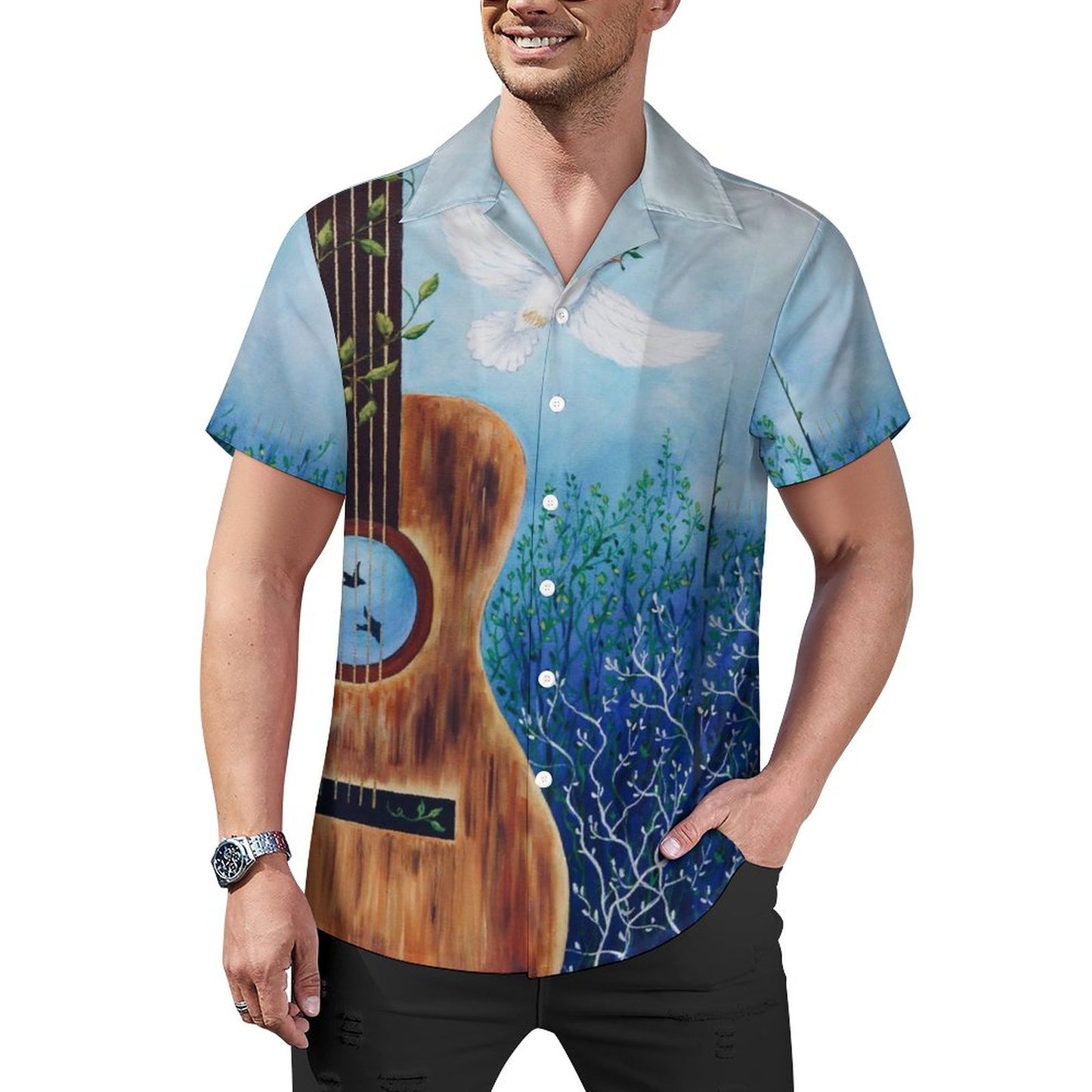 Men's Hawaiian Print Casual Shirt 2304106745