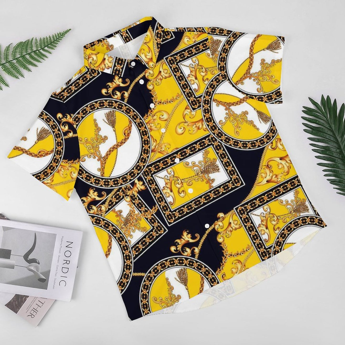 Men's Fashion Casual Printed Short Sleeve Shirts 2305107063