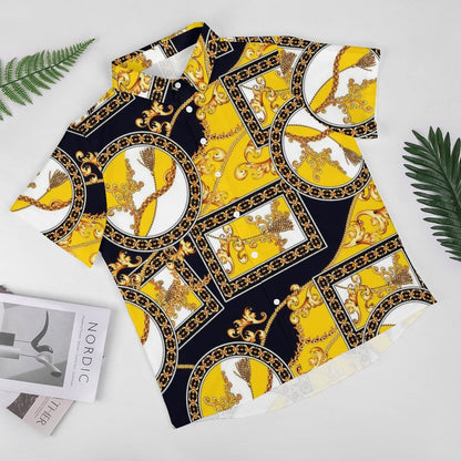 Men's Fashion Casual Printed Short Sleeve Shirts 2305107063