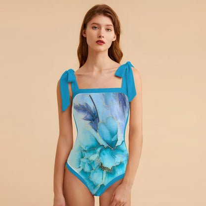 Fashion Printed One Piece Swimsuit And Cover Up 2306102467