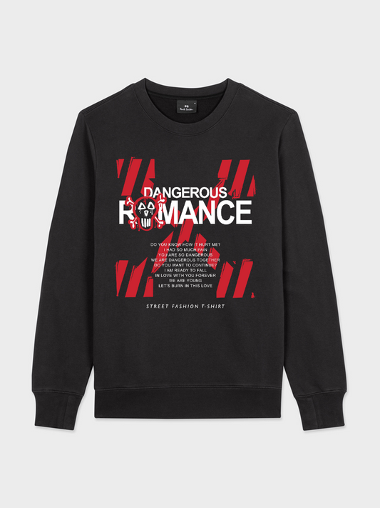 Men's Letter Round Neck Casual Printed Long Sleeve Sweatshirt