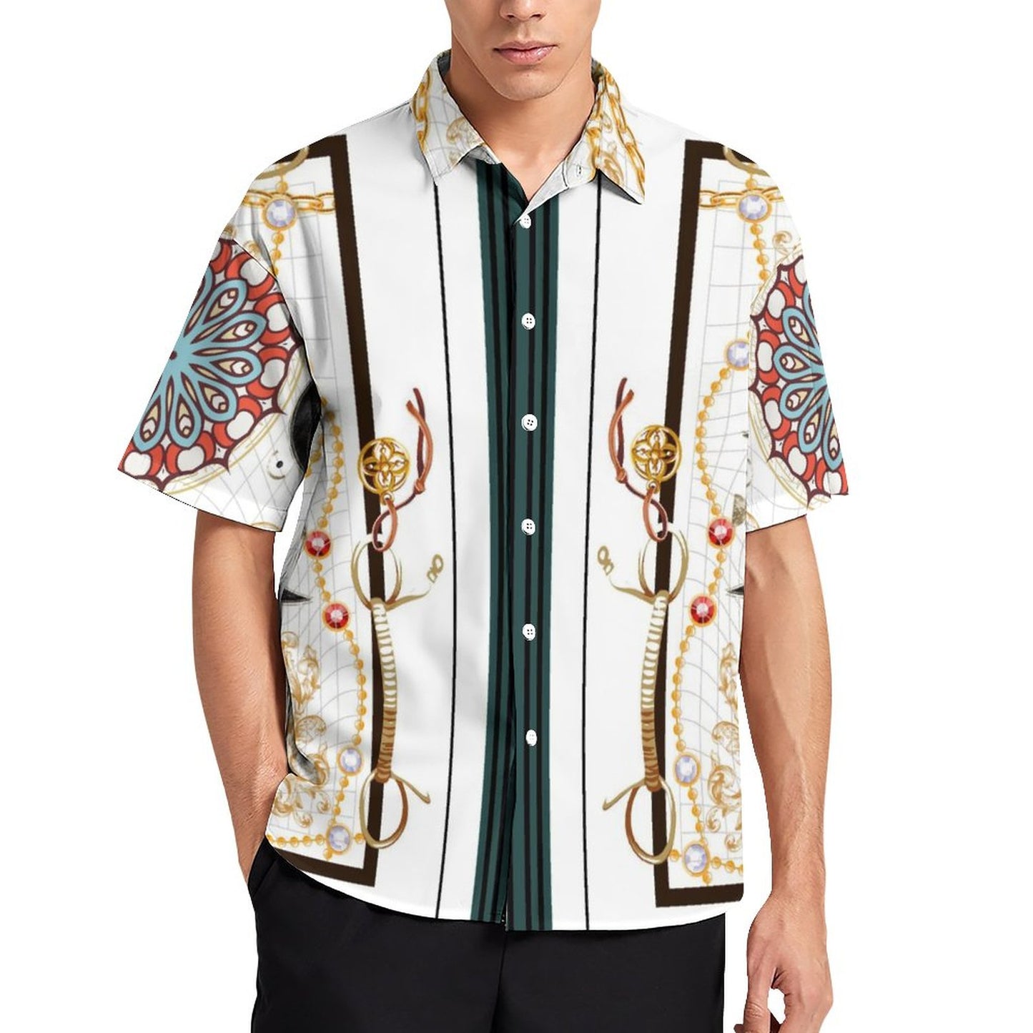 Men's Fashion Casual Printed Short Sleeve Shirts 2306101350