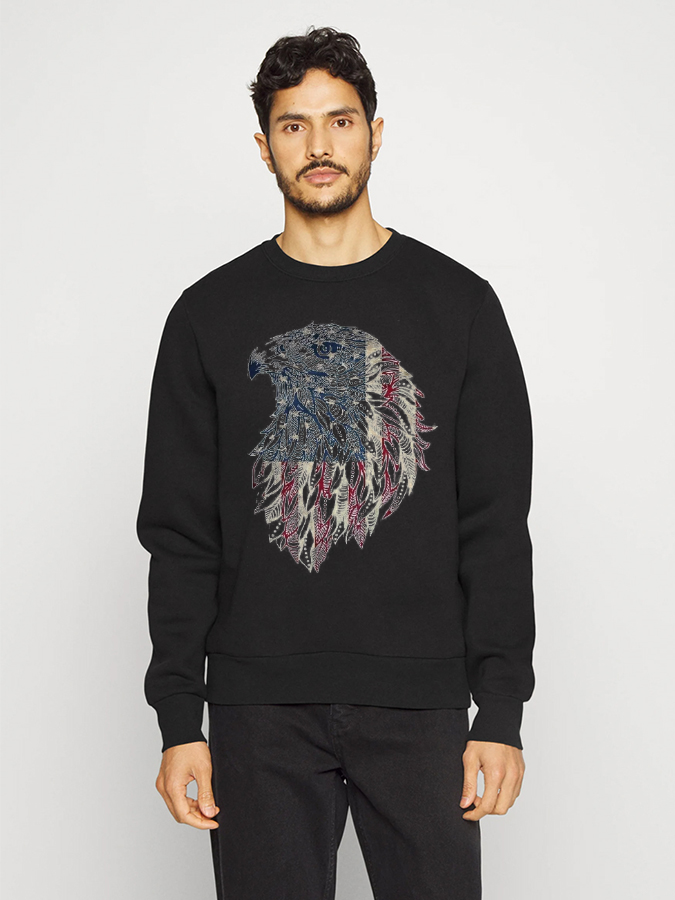Unisex Round Neck Casual Printed Long Sleeve Sweatshirt