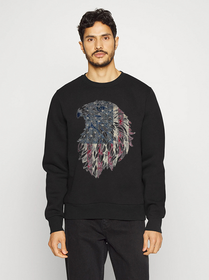 Unisex Round Neck Casual Printed Long Sleeve Sweatshirt