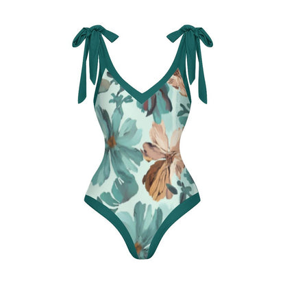 Casual Printed One-Piece Swimsuit And Cover Up 2305102827