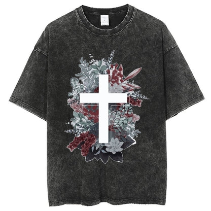 Unisex Vintage Solid Wash T-Shirts 2305103951