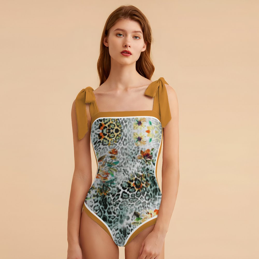 Fashion Printed One Piece Swimsuit And Cover Up 2305104444