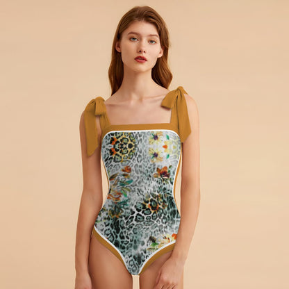 Fashion Printed One Piece Swimsuit And Cover Up 2305104444