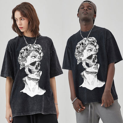 Unisex Vintage Solid Wash T-Shirts 2305101594