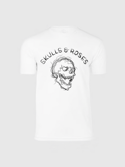 Men's Casual  Skeleton Printed Round Neck Short Sleeve T-Shirt